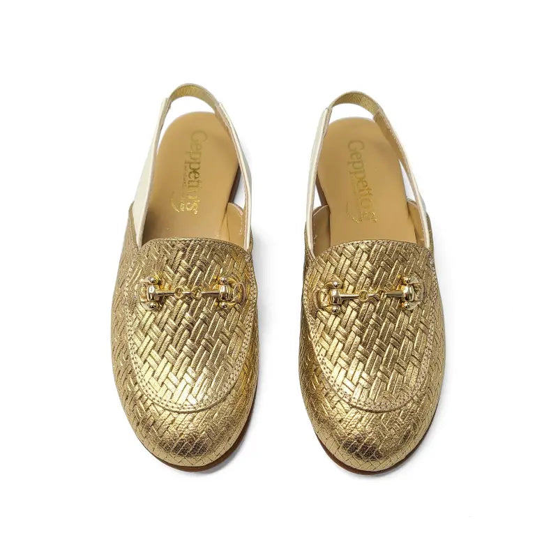 Geppettos gold basket chain slingback 102080 - girls