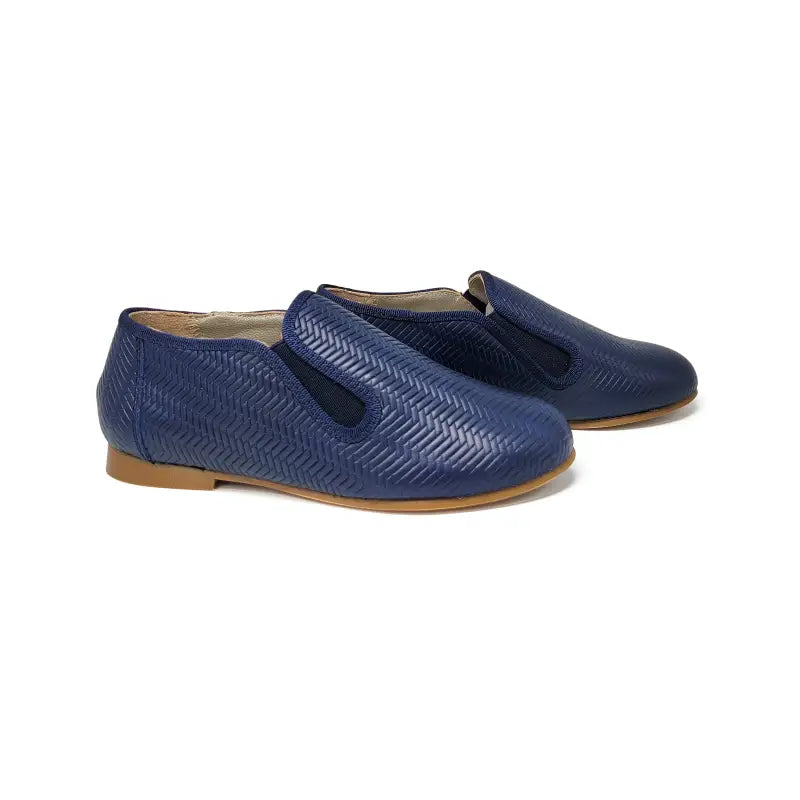 Geppettos navy woven smoking shoe 138507b - unisex