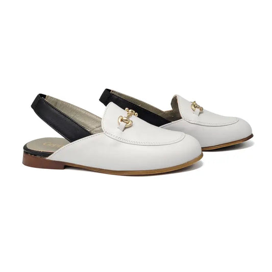 Geppettos white leather slingback 102080 - girls