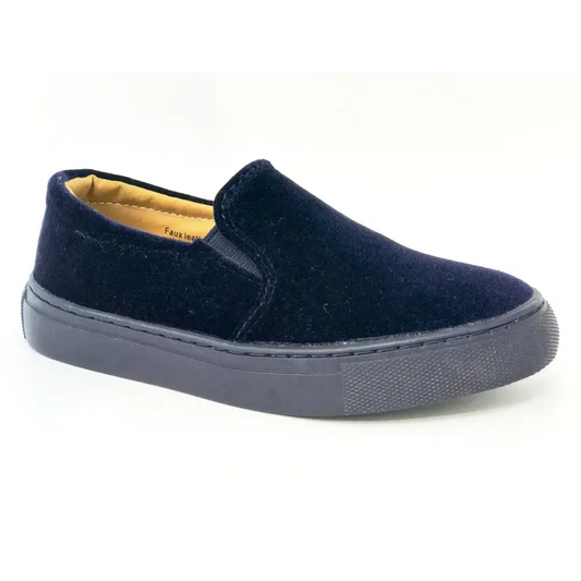 Henry ferrera navy velvet slip on sneaker k tamar - girls