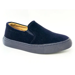 Henry ferrera navy velvet slip on sneaker k tamar - girls