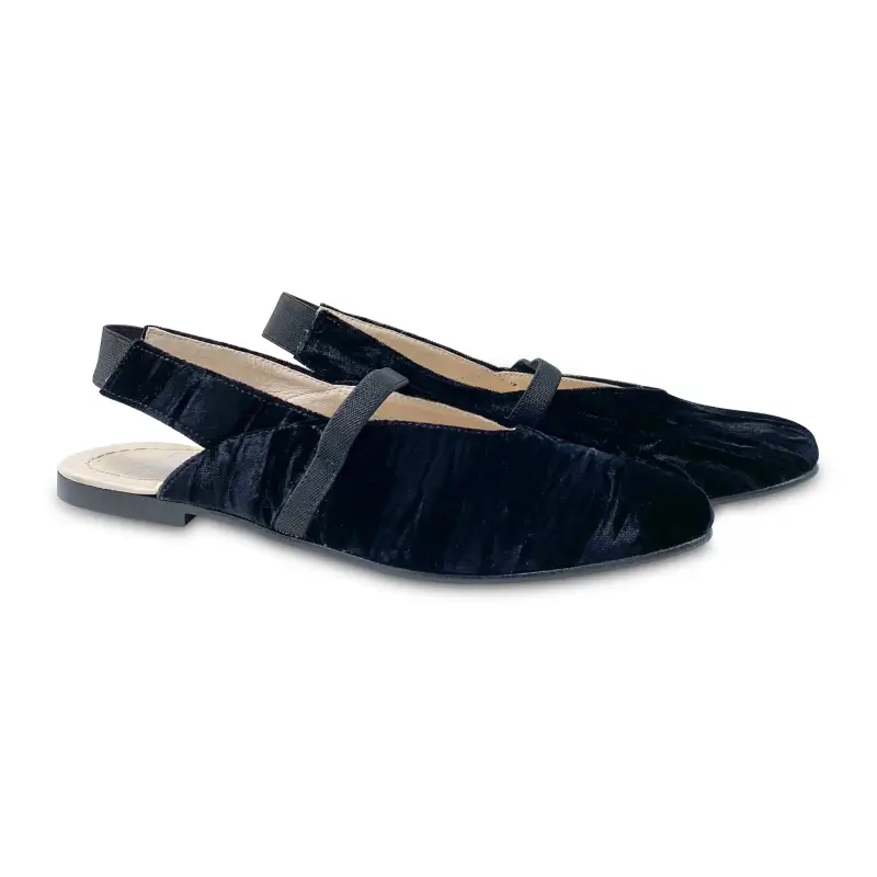 Hoo black crushed velvet singback 3241 - girls