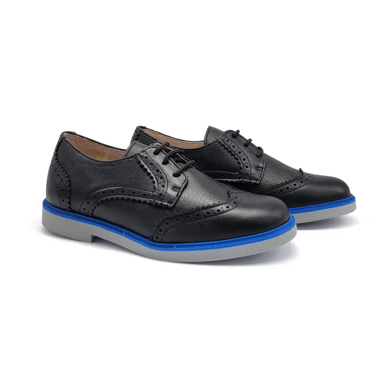 Hoo black lace oxford with tri color sole cv2276 - boys