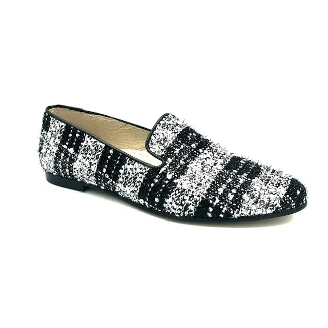 Hoo black white plaid loafer 3071/3062 - girls