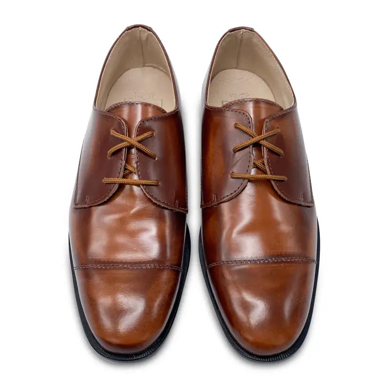 Hoo brown high shine lace oxford 2277 - unisex