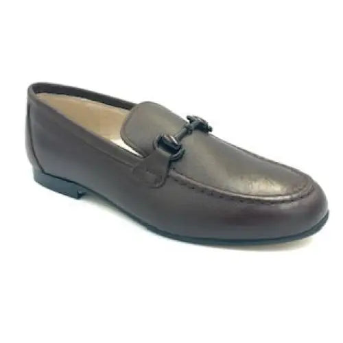 Hoo brown leather chain loafer 2273 - boys