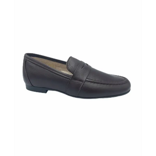 Hoo brown leather penny loafer 2272a - boys