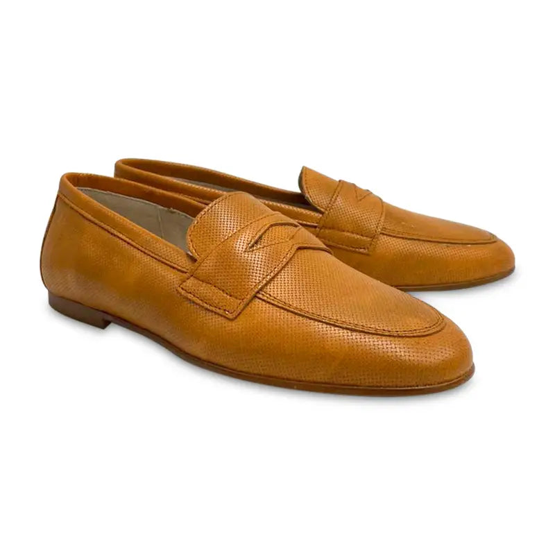 Hoo camel wessex leather penny loafer 2460 - girls