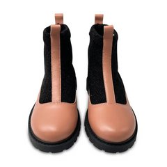 hoo-mauve-pink-leather-slip-on-sock-bootie-girls