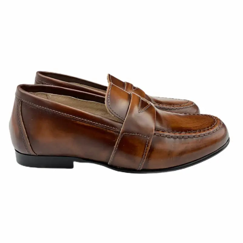 Hoo ralphs brown leather loafer - boys