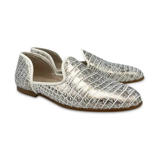 Hoo rose gold crocodile slip on 2431 - girls
