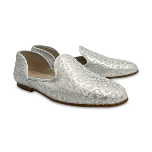 Hoo silver leopard slip on 2431 - girls