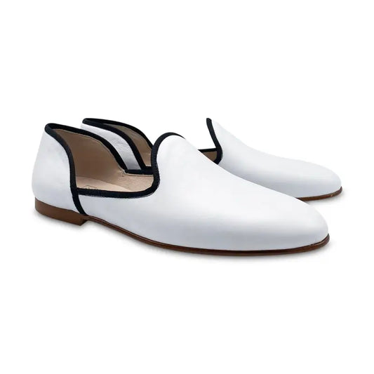 Hoo white black trim slip on 2431 - girls