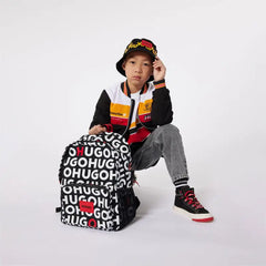 Hugo black candy cane lace hi top sneaker g00099 - boys