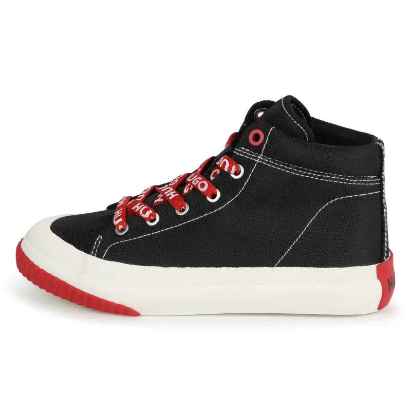 Hugo black candy cane lace hi top sneaker g00099 - boys
