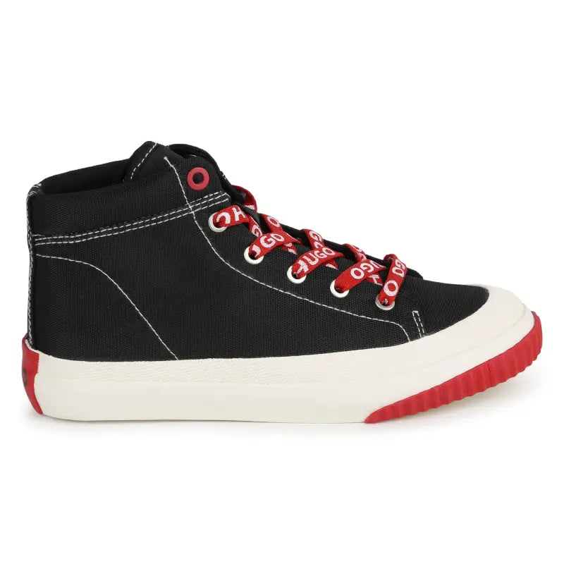 Hugo black candy cane lace hi top sneaker g00099 - boys