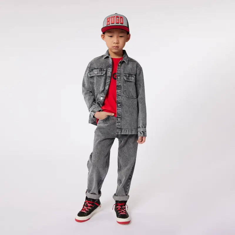 Hugo black candy cane lace hi top sneaker g00099 - boys