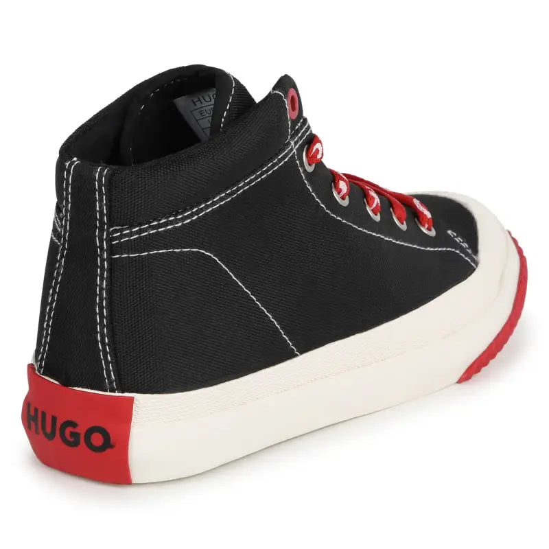 Hugo black candy cane lace hi top sneaker g00099 - boys