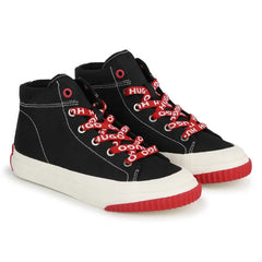 Hugo black candy cane lace hi top sneaker g00099 - boys