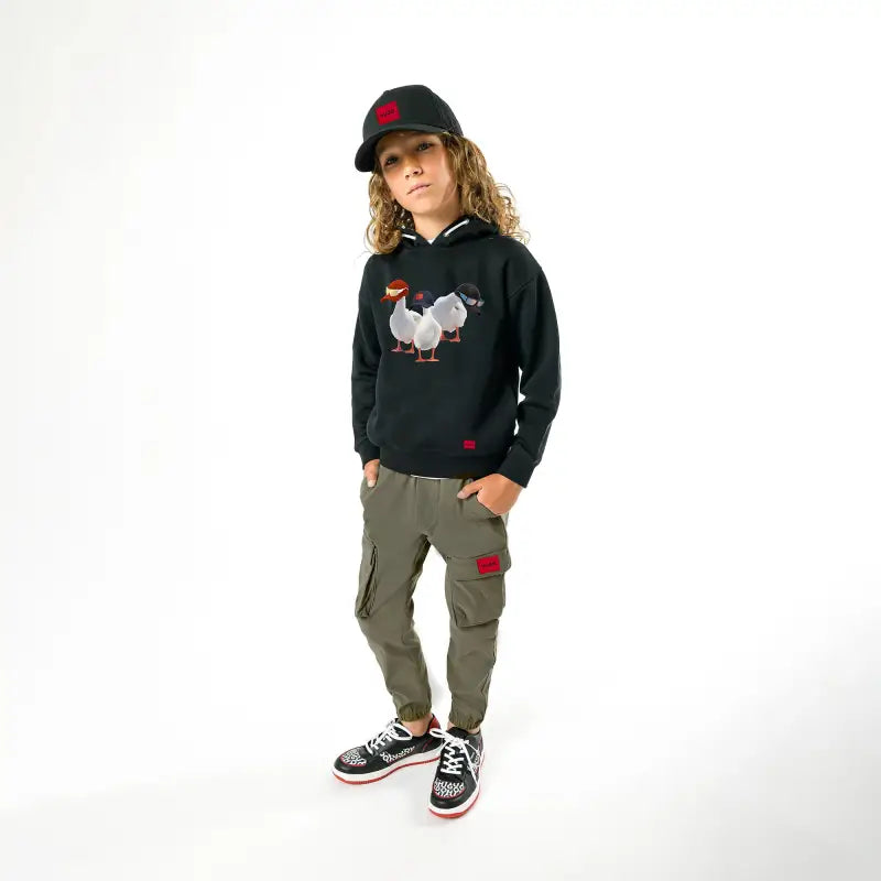 Hugo black red lace sneaker 29003 - boys