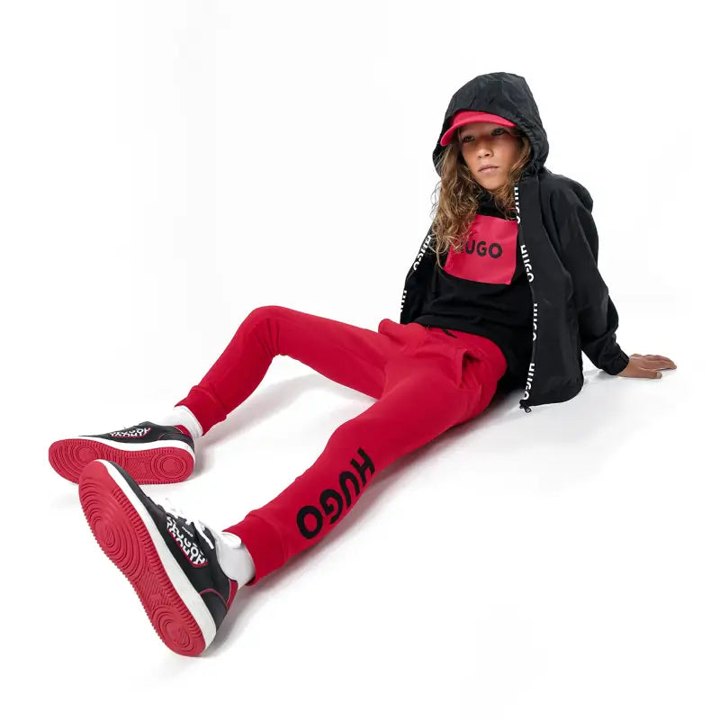 Hugo black red lace sneaker 29003 - boys