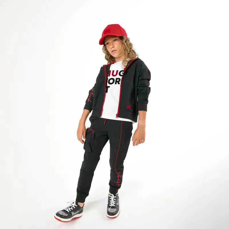 Hugo black red lace sneaker 29003 - boys