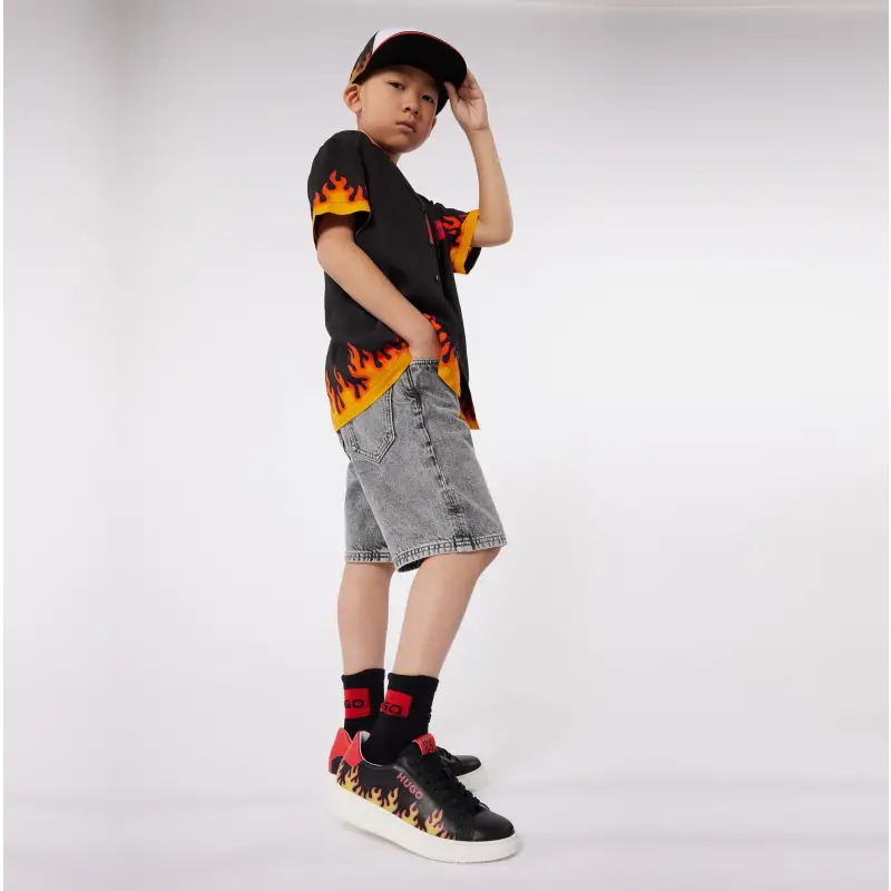 Hugo boss black bonfire lace sneakers g00102 - girls