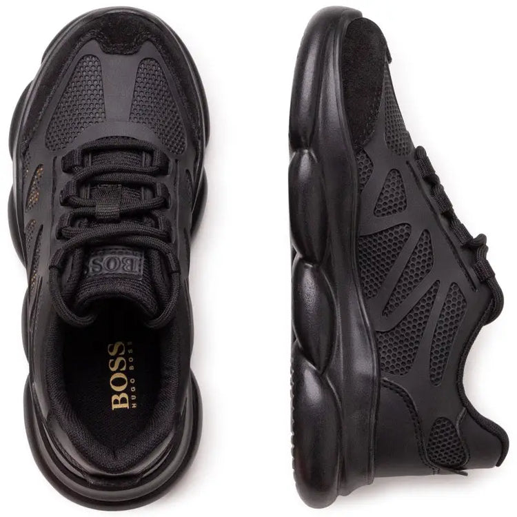Hugo Boss Black Gold Logo Sneakers Boys Gold Logo Shoes