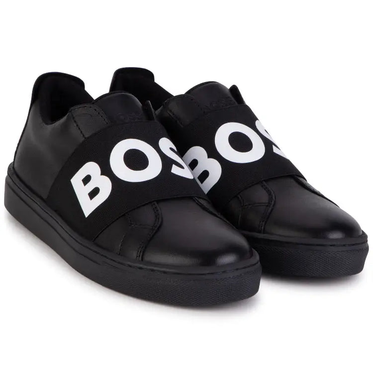 スニーカー BOSS Men Sneakers Black 50517559 241 Hugo Boss Black Tan Lace Sneaker J50855 for Boys | Laced