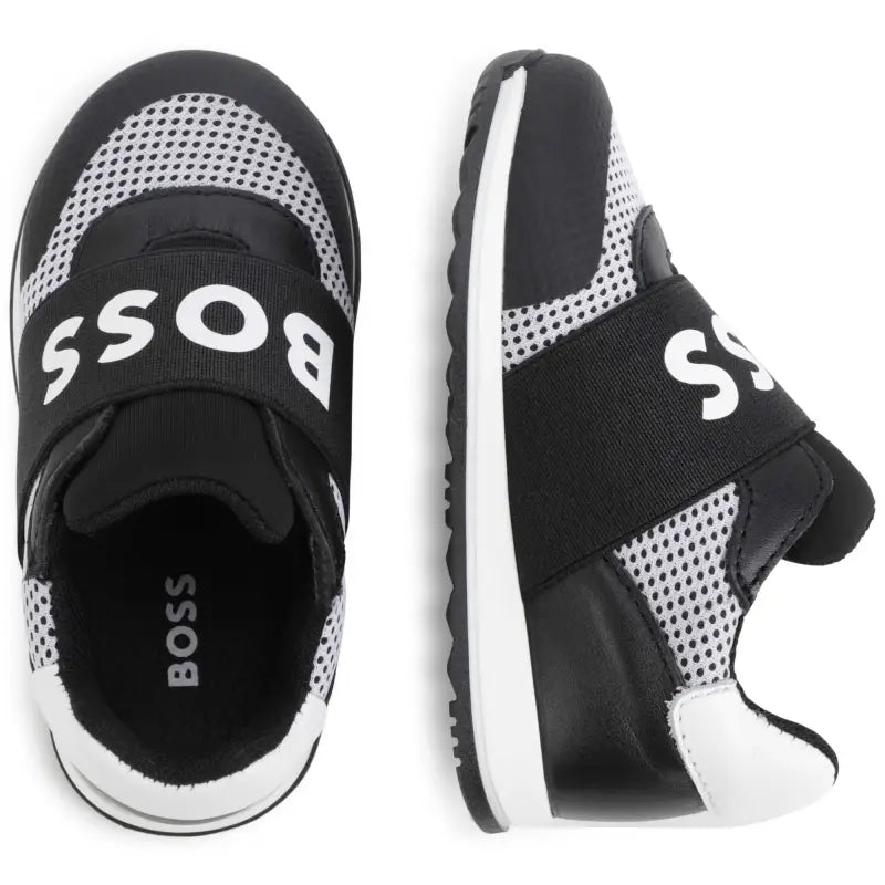 Hugo boss black white mesh logo sneaker j09192 - boys