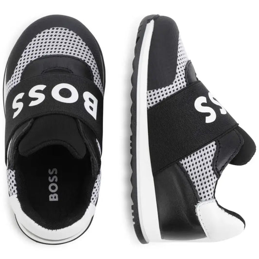 Hugo boss black white mesh logo sneaker j09192 - boys