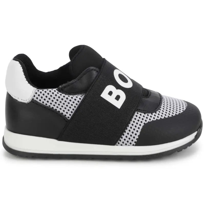 Hugo boss black white mesh logo sneaker j09192 - boys