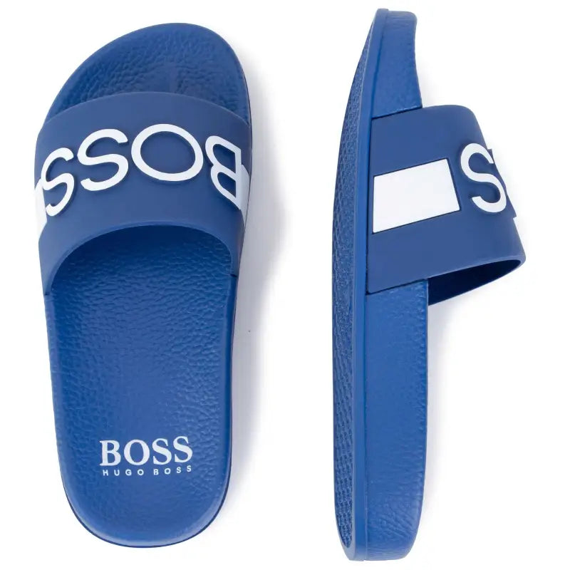 Men's Hugo Boss Match Sliders in Dark Blue Men's Hugo Boss Match Sliders in Dark Blue