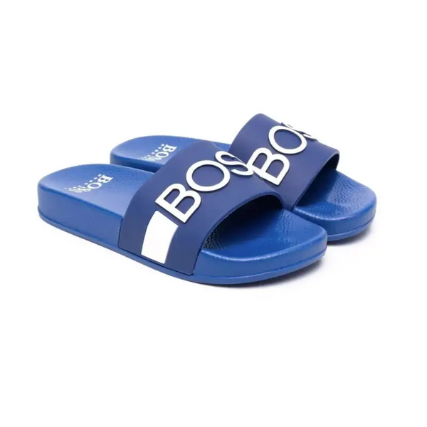 Hugo Boss Blue Logo Slide J29274 Boys Premium Footwear  display picture 3
