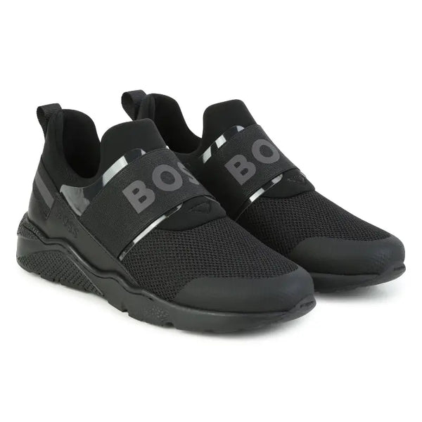 Hugo Boss Midnight Black Mesh Slip On Sneaker J29346 | Laced Hugo Boss Midnight Black Mesh Slip On Sneaker J29346 | Laced
