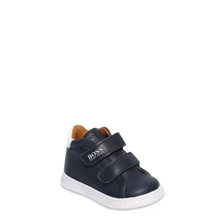 Hugo Boss Navy Blue High Top Velcro Trainers - Boys