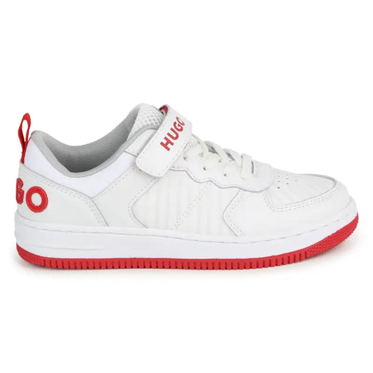 Hugo white red velcro sneaker g00097 - girls