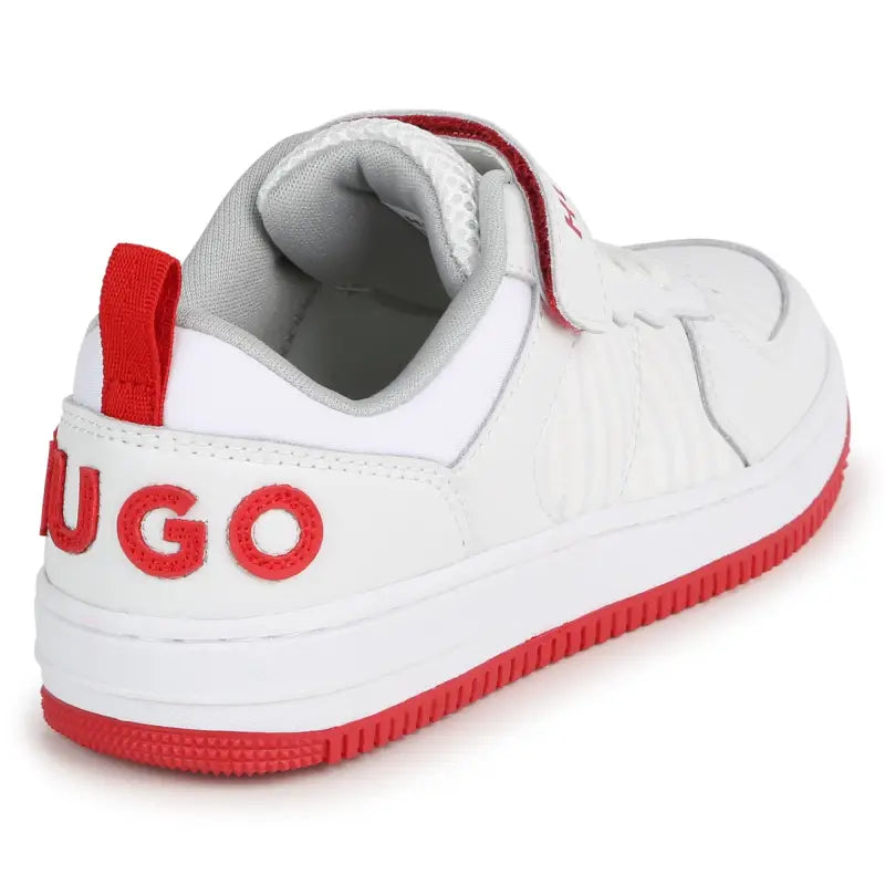 Hugo white red velcro sneaker g00097 - girls