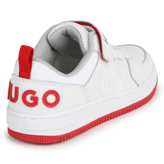 Hugo white red velcro sneaker g00097 - girls