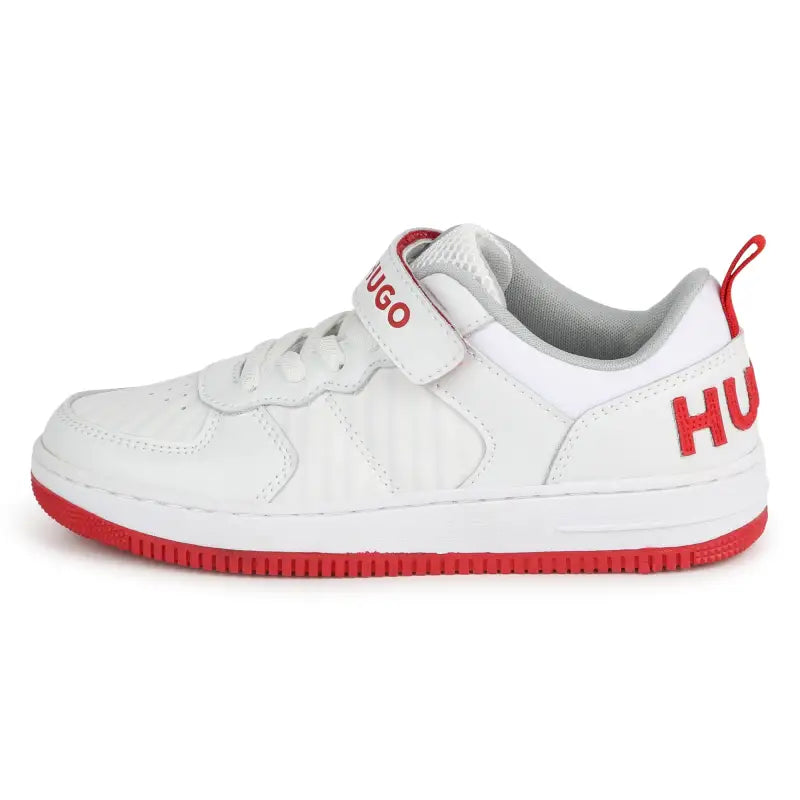 Hugo white red velcro sneaker g00097 - girls