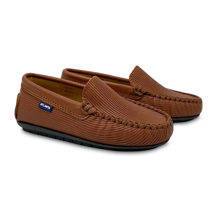 Atlanta Moccasin Tan Ribbed Loafer 18522