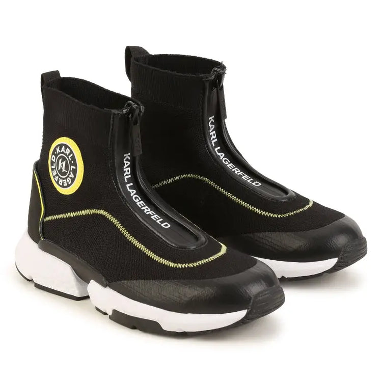 最新 Chunky Sneaker Sock Black Lagerfeld Karl Sole Laced | Z29067 靴