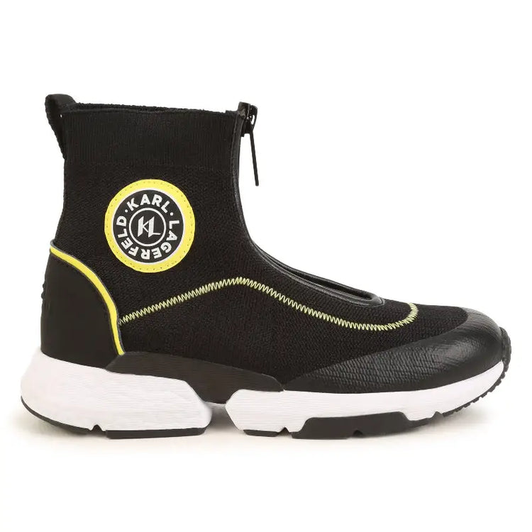 Karl Lagerfeld Black Sock Sneaker Chunky Sole Z29067 | Laced