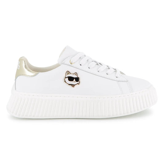 Karl lagerfeld white leather sneakers fast shipping
