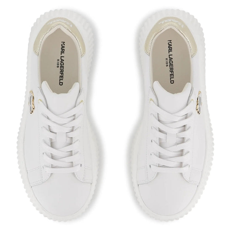 Karl Lagerfeld Gold Cat Lace Up Sneaker Z31167