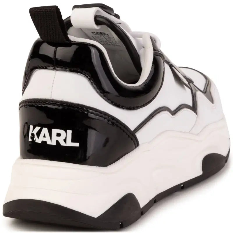 Karl Lagerfeld White Black Lace Up Sneaker Z19079 | Laced