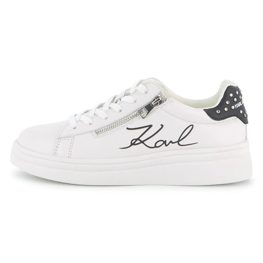 Karl lagerfeld white zipper sneaker z31238 fast shipping
