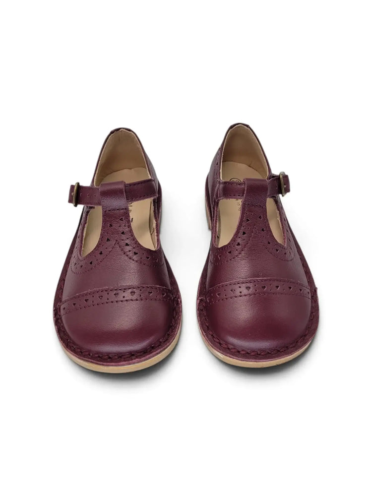 Lauve alisson burgundy t-strap first walker | kids shoes fast shipping