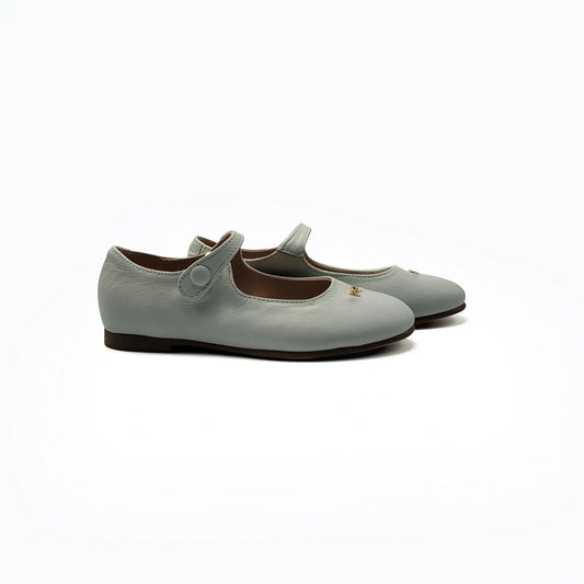 Lauve ashley fog green mint leather flats fast shipping