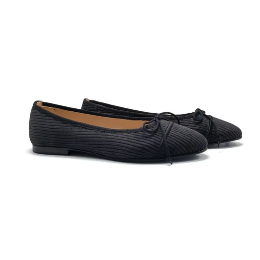 Lauve black corduroy ballet flat 2429 - ballet flat
